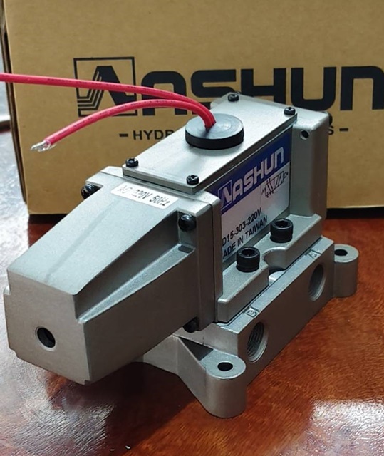 AD15-302-AC220 Ashun Solenoid valve 5/2 วาล์วรถถัง size 1/4" ไฟ 220V